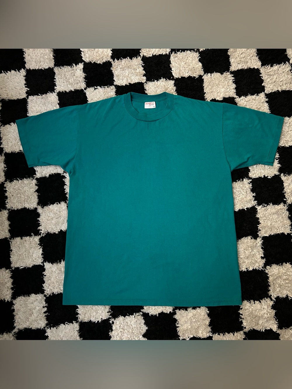 Vintage Sunbelt Sportswear USA Blank T-Shirt XL 50/50 Blend Teal Turquoise Tee